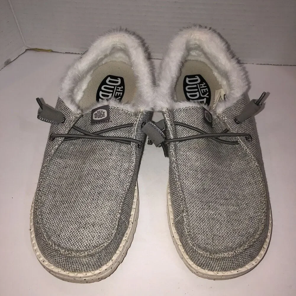 Hey Dude Wendy Funk Wool Shoes Slip On Loafers Womens Size 7 Gray Western